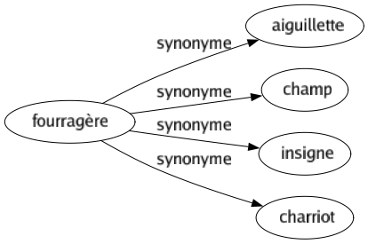 Synonyme de Fourragère : Aiguillette Champ Insigne Charriot 