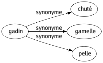 Synonyme de Gadin : Chuté Gamelle Pelle 