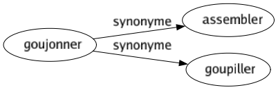 Synonyme de Goujonner : Assembler Goupiller 