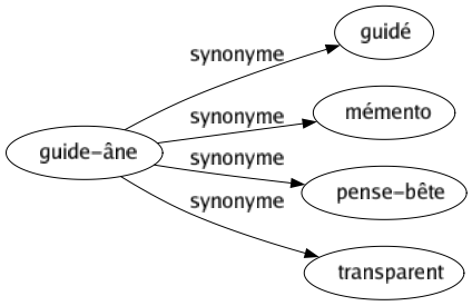 Synonyme de Guide-âne : Guidé Mémento Pense-bête Transparent 