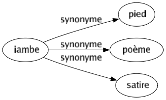 Synonyme de Iambe : Pied Poème Satire 