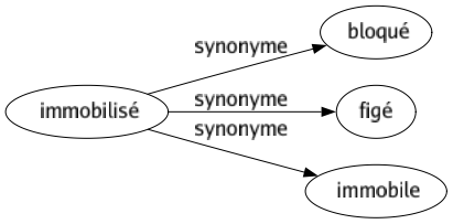 Synonyme de Immobilisé : Bloqué Figé Immobile 