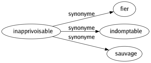 Synonyme de Inapprivoisable : Fier Indomptable Sauvage 