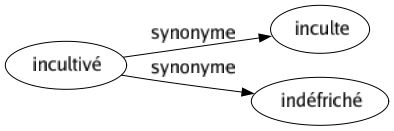 Synonyme de Incultivé : Inculte Indéfriché 
