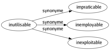 Synonyme de Inutilisable : Impraticable Inemployable Inexploitable 