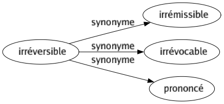 Synonyme de Irréversible : Irrémissible Irrévocable Prononcé 