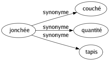 Synonyme de Jonchée : Couché Quantité Tapis 