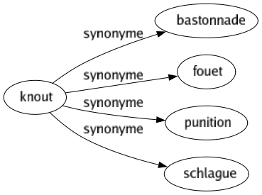 Synonyme de Knout : Bastonnade Fouet Punition Schlague 