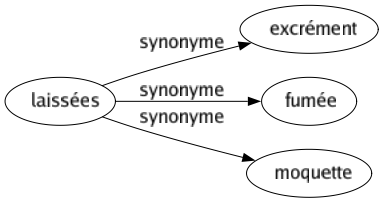 Synonyme de Laissées : Excrément Fumée Moquette 