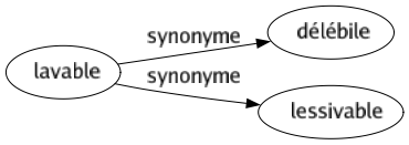 Synonyme de Lavable : Délébile Lessivable 