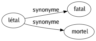Synonyme de Létal : Fatal Mortel 