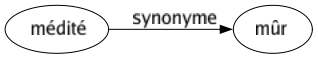 Synonyme de Médité : Mûr 