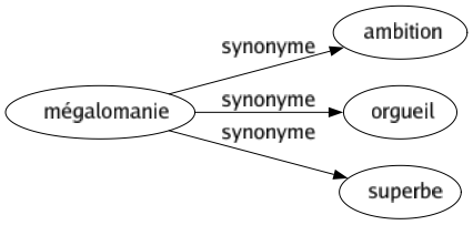 Synonyme de Mégalomanie : Ambition Orgueil Superbe 