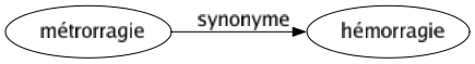 Synonyme de Métrorragie : Hémorragie 