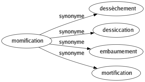 Synonyme de Momification : Dessèchement Dessiccation Embaumement Mortification 