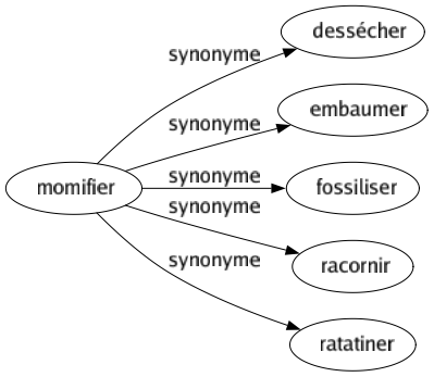 Synonyme de Momifier : Dessécher Embaumer Fossiliser Racornir Ratatiner 