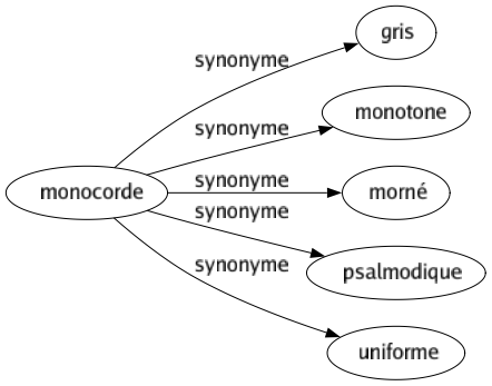 Synonyme de Monocorde : Gris Monotone Morné Psalmodique Uniforme 