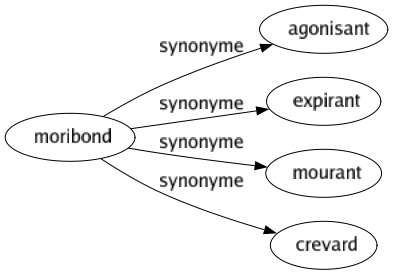Synonyme de Moribond : Agonisant Expirant Mourant Crevard 