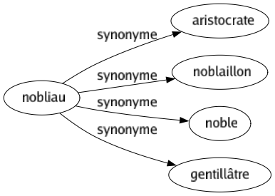Synonyme de Nobliau : Aristocrate Noblaillon Noble Gentillâtre 