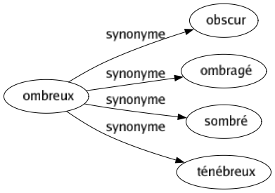 Synonyme de Ombreux : Obscur Ombragé Sombré Ténébreux 