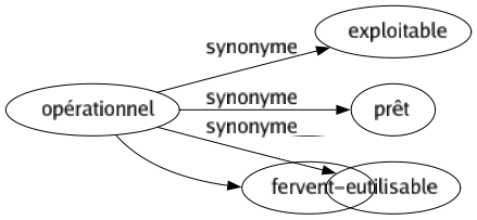 Synonyme de Opérationnel : Exploitable Prêt Utilisable 