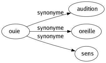 Synonyme de Ouïe : Audition Oreille Sens 