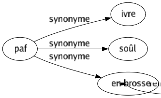 Synonyme de Paf : Ivre Soûl En brosse 