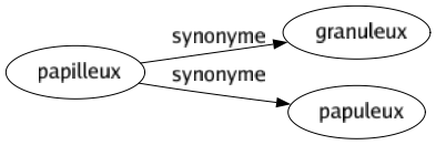 Synonyme de Papilleux : Granuleux Papuleux 