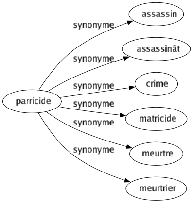Synonyme de Parricide : Assassin Assassinât Crime Matricide Meurtre Meurtrier 