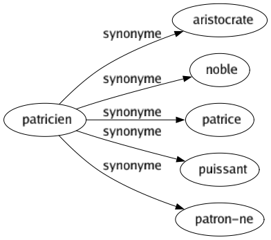 Synonyme de Patricien : Aristocrate Noble Patrice Puissant Patron-ne 
