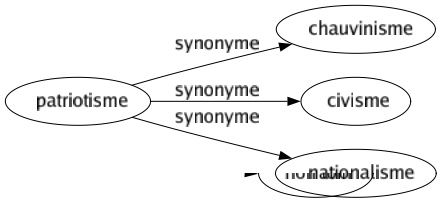 Synonyme de Patriotisme : Chauvinisme Civisme Nationalisme 