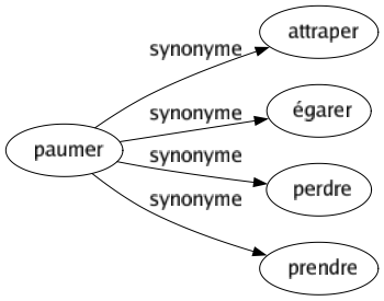 Synonyme de Paumer : Attraper Égarer Perdre Prendre 