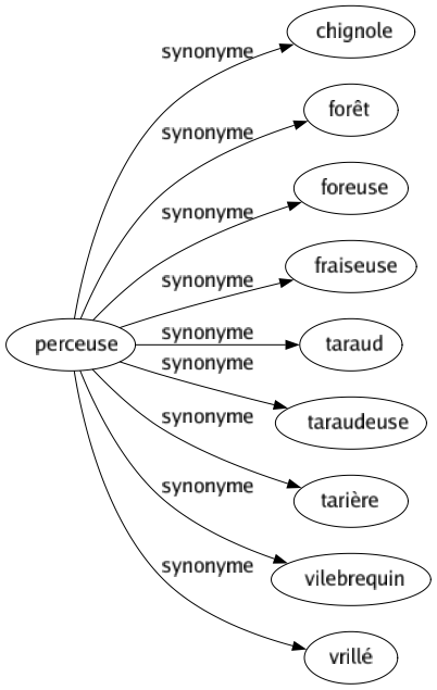Synonyme de Perceuse : Chignole Forêt Foreuse Fraiseuse Taraud Taraudeuse Tarière Vilebrequin Vrillé 