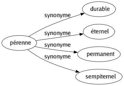 Synonyme de Pérenne : Durable Éternel Permanent Sempiternel 