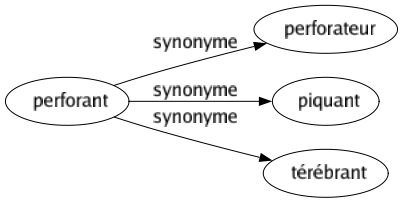 Synonyme de Perforant : Perforateur Piquant Térébrant 