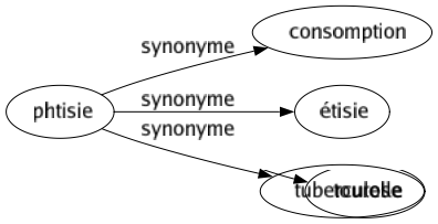 Synonyme de Phtisie : Consomption Étisie Tuberculose 