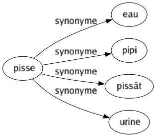 Synonyme de Pisse : Eau Pipi Pissât Urine 