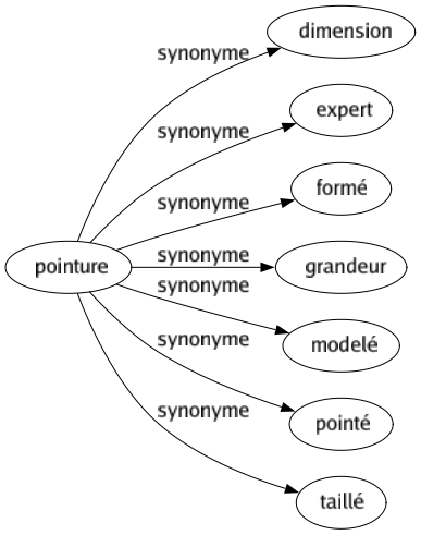 Synonyme de Pointure : Dimension Expert Formé Grandeur Modelé Pointé Taillé 