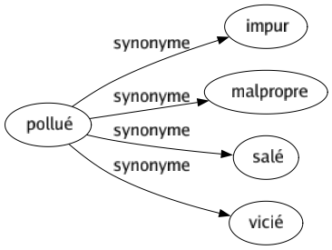 Synonyme de Pollué : Impur Malpropre Salé Vicié 