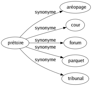 Synonyme de Prétoire : Aréopage Cour Forum Parquet Tribunal 