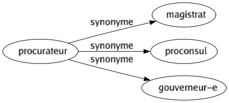 Synonyme de Procurateur : Magistrat Proconsul Gouverneur-e 