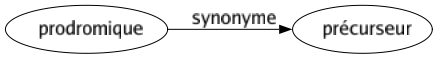 Synonyme de Prodromique : Précurseur 