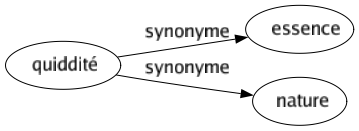 Synonyme de Quiddité : Essence Nature 