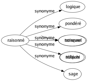 Synonyme de Raisonné : Logique Pondéré Rationnel Réfléchi Sage 