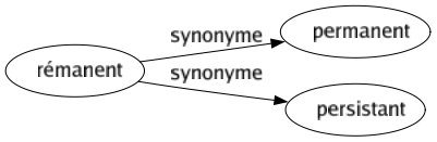 Synonyme de Rémanent : Permanent Persistant 
