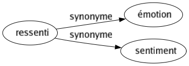 Synonyme de Ressenti : Émotion Sentiment 