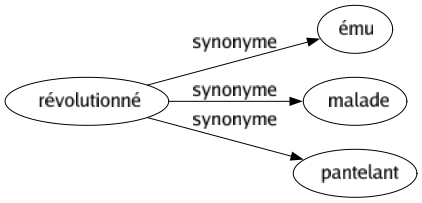 Synonyme de Révolutionné : Ému Malade Pantelant 