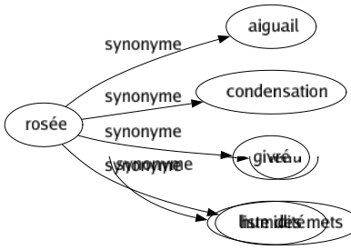 Synonyme de Rosée : Aiguail Condensation Givré Humidité 