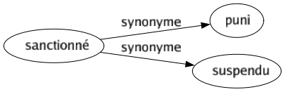 Synonyme de Sanctionné : Puni Suspendu 