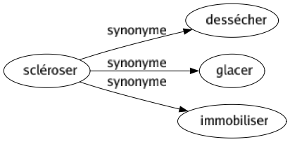 Synonyme de Scléroser : Dessécher Glacer Immobiliser 